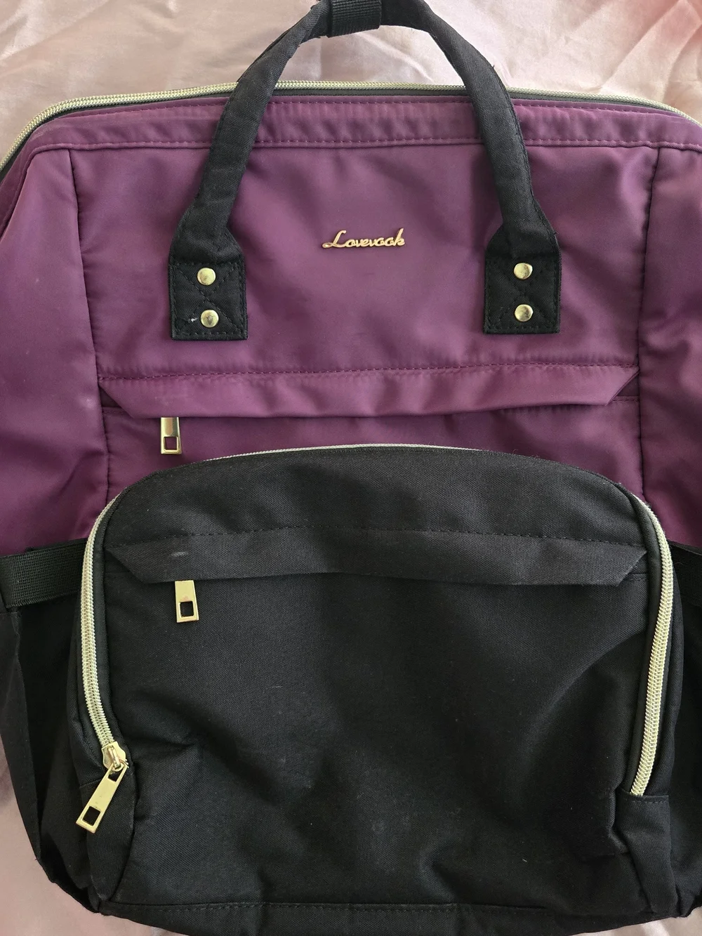 Two-Tone Purple and Black Women’s Tote Backpack